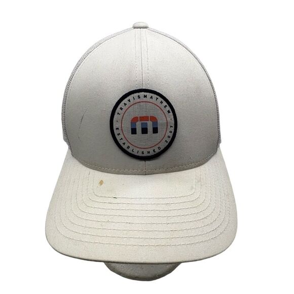 Travis Mathew Other - TravisMathew Trucker Hat White Mesh Snapback Golf Cap Established 2007 Logo